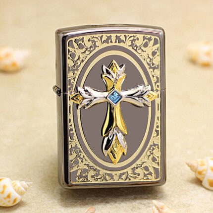 Japanese Zippo Black Ice Celtic cross lighter
