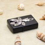 Japanese Zippo black matte angel cross lighter – alternate view 3