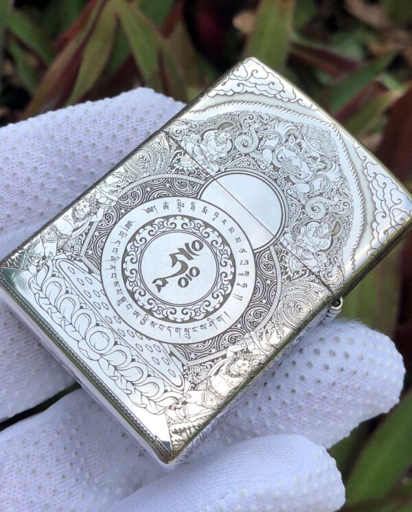 ZippoSterlingSilverWhiteTaraBuddhism_01