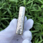 White Tara five-side sterling silver Zippo lighter – opposite side view of the White Tara sterling silver Zippo lighter