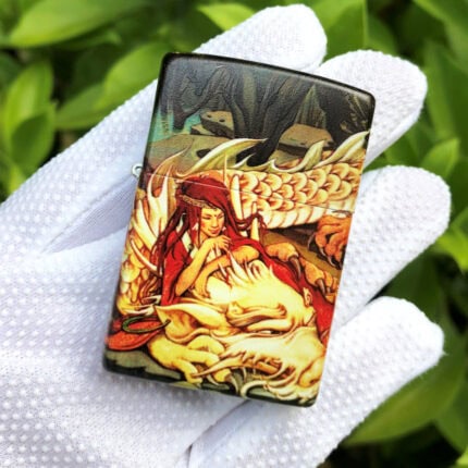 Zippo Dragon and Girl full-wrap color lighter