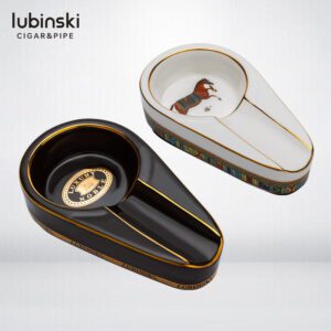 LUBINSKI Painted Single Slot Cigar Mini Ceramics Ashtray