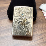 King of Ghosts mermaid sterling silver Zippo Armor lighter, ghost side view