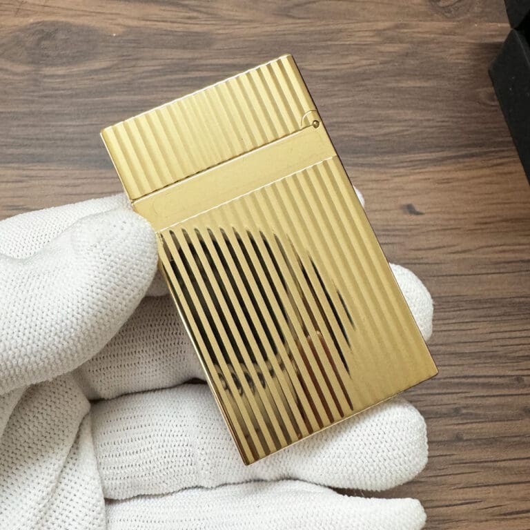 S.T. Dupont Premium Lighter – 16827 – Yellow Gold Vertical Guilloché