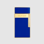 S.T. Dupont Biggy Blue Lacquer Gold Lighter 025005 front view