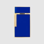 S.T. Dupont Biggy Blue Lacquer Gold Lighter 025005 rear view
