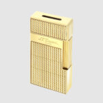 Angled top view of S.T. Dupont Biggy Gold Diamond Head Lighter 025009