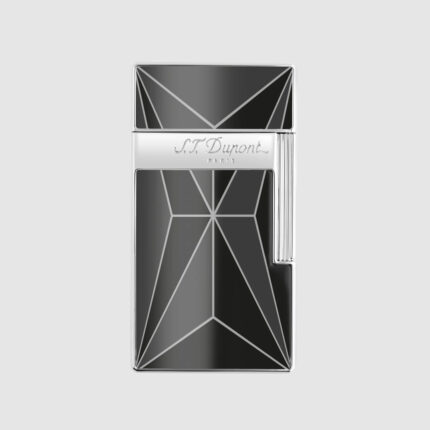 S.T. Dupont Biggy Black Fire X Chrome Lighter 025070 front view