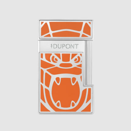 S.T. Dupont Slimmy Orlinski Kong orange lacquer and chrome torch lighter 028063