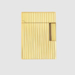 S.T. Dupont Ligne 1 C14020 yellow gold lighter with vertical guilloché, front view