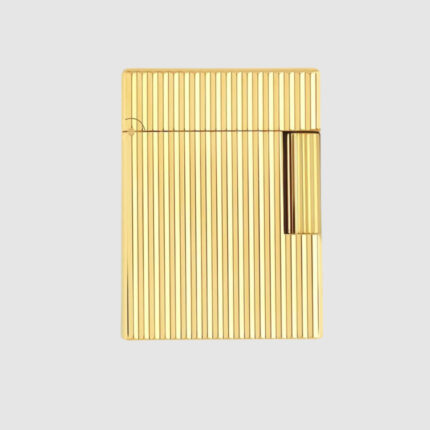 S.T. Dupont Ligne 1 C14020 yellow gold lighter with vertical guilloché, front view
