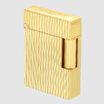 S.T. Dupont Ligne 1 C14020 angled view with engraved top, fluted roller and gold finish