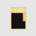 S.T. Dupont Ligne 1 C14120 black lacquer and yellow gold lighter, front view