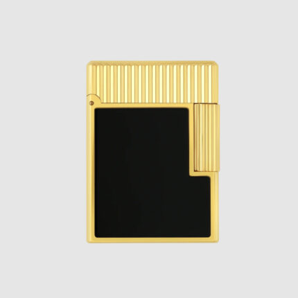 S.T. Dupont Ligne 1 C14120 black lacquer and yellow gold lighter, front view