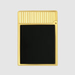 S.T. Dupont Ligne 1 C14120 black lacquer lighter with yellow gold frame, rear view