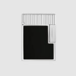 S.T. Dupont Ligne 1 C14121 black lacquer and palladium lighter, front view