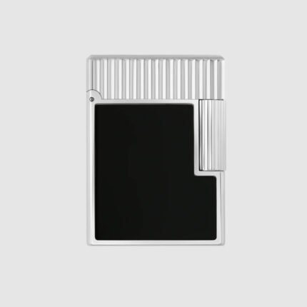 S.T. Dupont Ligne 1 C14121 black lacquer and palladium lighter, front view
