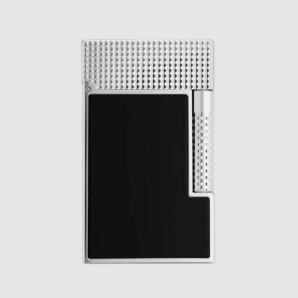 S.T. Dupont Le Grand Black Lacquer Palladium Lighter C23780CL front view