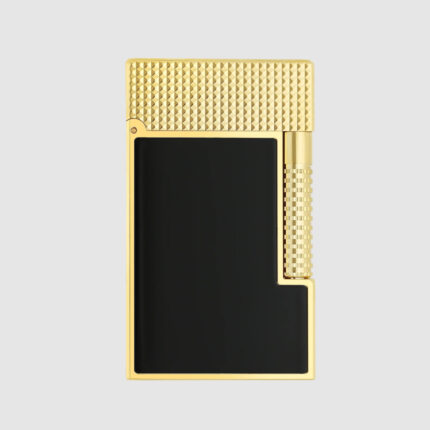 S.T. Dupont Le Grand Black Lacquer Gold Lighter C23790CL front view