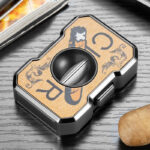 CigarLoong CC-002 premium lacquer-art stainless steel V-cut cigar cutter detail view