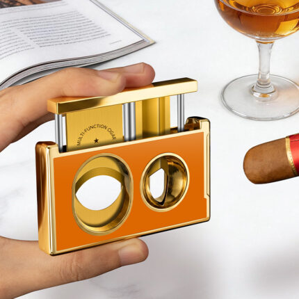 CigarLoong stainless steel double-blade V-cut cigar cutter in assorted colors