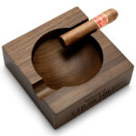 CigarLoong CL-006 engraved walnut wood two-cigar ashtray, alternate product view 4