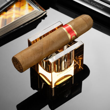 CigarLoong CS-003 glass cigar rests in gold, black and clear