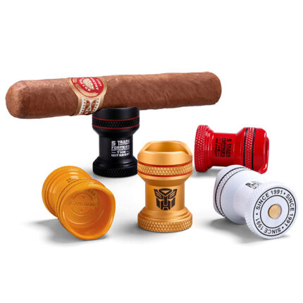 CigarLoong CS-011 dual-position alloy cigar rest holding a cigar horizontally