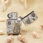 Layered relief engraving on the grotto Buddha Zippo Armor case