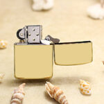 Zippo KZ372 1941 Replica gold titanium lighter open case detail
