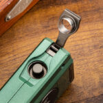 LUBINSKI YJA-10060 4-in-1 dual-jet cigar lighter with V-cutter and punch, presentation view