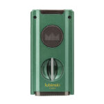 LUBINSKI YJA-10060 4-in-1 dual-jet cigar lighter with V-cutter and punch, alternate detail view