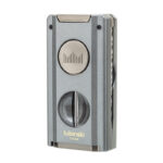 LUBINSKI YJA-10060 4-in-1 dual-jet cigar lighter with V-cutter and punch, detailed presentation view