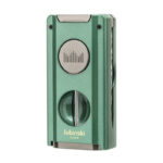 LUBINSKI YJA-10060 4-in-1 dual-jet cigar lighter with V-cutter and punch, alternate presentation view