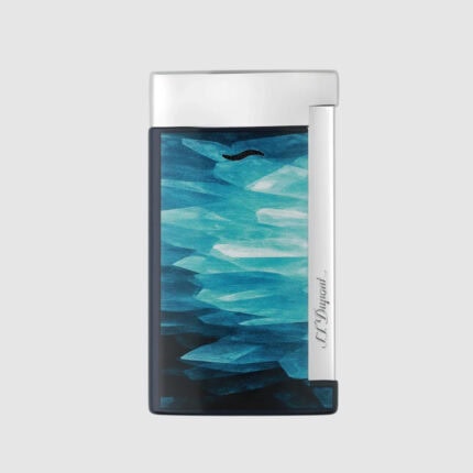 S.T. Dupont Slim 7 Blue Geode and chrome torch lighter 027035