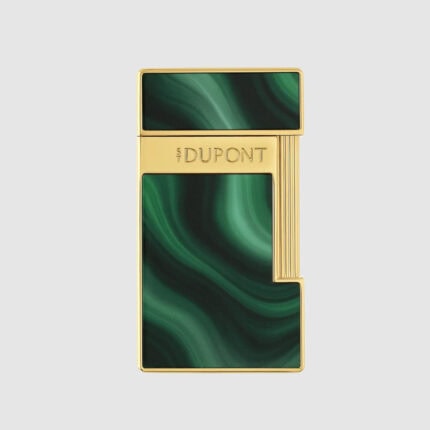 S.T. Dupont Slimmy Geode green lacquer and gold torch lighter 028036