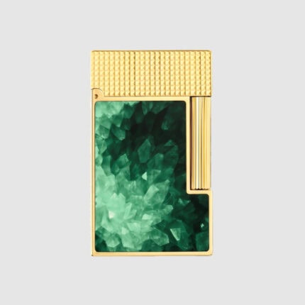 S.T. Dupont Ligne 2 Géode green lacquer and gold lighter C16036CL