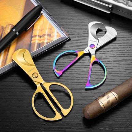 CigarLoong pocket stainless steel cigar scissors in multicolor, gold and silver finishes