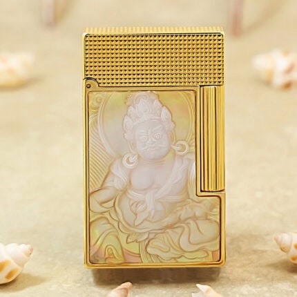 Karl Wieden KW-T0286A gold-tone Yellow Jambhala mother-of-pearl petrol lighter front