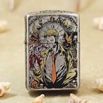 KZ124 Zippo Armor John Constantine portrait with clock and skulls