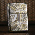 Four Horsemen of the Apocalypse artwork on the chrome Zippo Armor case