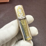 Open Zippo lighter view with the Egyptian pharaoh decorated Armor case