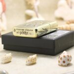 Thick brass Armor case profile on the Egyptian pharaoh Zippo lighter