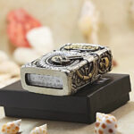 Zippo etched brass-tone automotive enamel jacket lighter - view 6