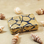 Zippo etched brass Cracked Stone inlay jacket lighter - view 5