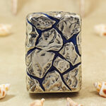 Zippo Etched Silver-Tone Cracked Stone Inlay Jacket Lighter – alternate view 1