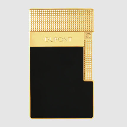 S.T. Dupont large table lighter in black lacquer and gold finish T20100