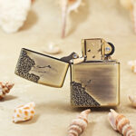 Traces of War engraved brass Zippo Armor lighter – gallery detail 2