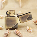 Traces of War engraved brass Zippo Armor lighter – gallery detail 3