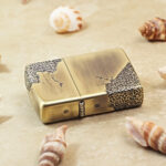 Traces of War engraved brass Zippo Armor lighter – gallery detail 4